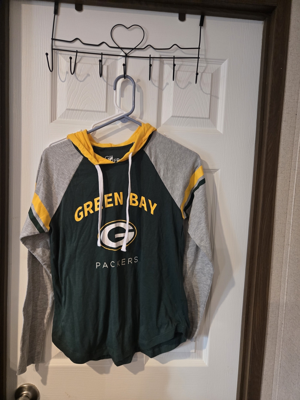 Boys' Hooded Long-Sleeve Tee - Green & Gray Large